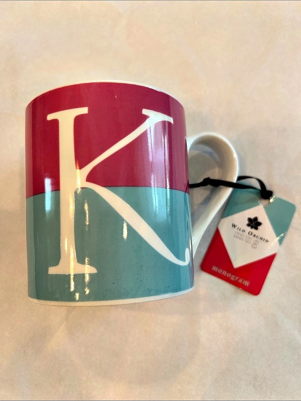 home essentials Color Block Initial K Mug NWT